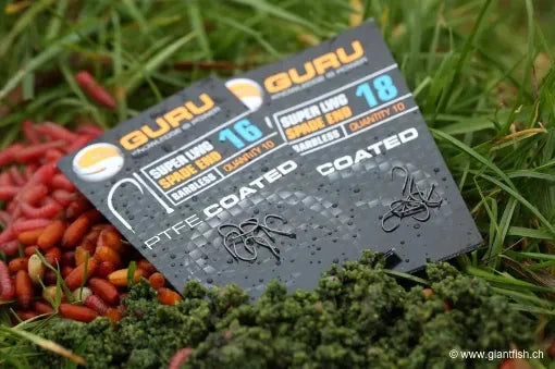 Guru Super LWG PTFE Coated Hooks Spade End Barbless GURU