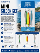 Kinetic Mini Silden Set three coastal sea fishing lures for sea trout and mackerel