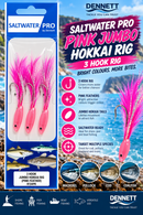 Saltwater Pro 3 Hook Pink Jumbo Hokkai Rigs DENNETT