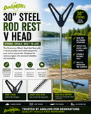 🎣 Dinsmores 30 Inch Steel Rod Rest V Head DINSMORES