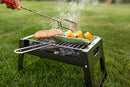 Blaupunkt Charcoal Grill – portable folding steel BBQ with stainless cooking grate for camping and outdoor use
