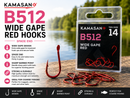 🪝 Kamasan B512 Wide Gape Red Barbed Hooks – Spade End KAMASAN