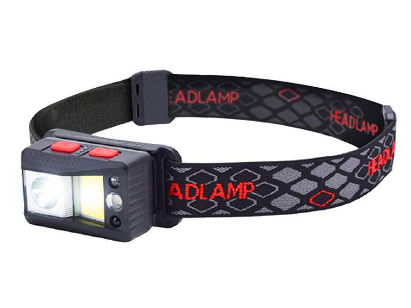 HEADLAMP LTC LED XPG 300LM + COB 400LM + RGB MOTION SENSOR, RECHARGEABLE BATTERY 1200MAH USB TYPE-C LAMEX