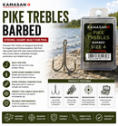 🪝 Kamasan Pike Trebles Hooks Barbed KAMASAN