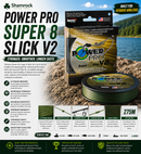 🎣 Shimano Power Pro Super 8 Slick V2 Moss Green 275m SHIMANO