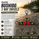 🎣 Traper Bushido 3 Way Swivels TRAPER