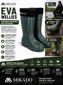 Mikado EVA Wellies Green – Lightweight Waterproof Fishing Boots MIKADO