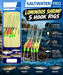 🪝 Saltwater Pro Luminous Shrimp 5 Hook Rigs DENNETT