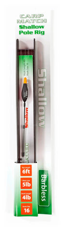 Leeda Carp Match Pre-Tied Pole Rigs Barbless - Shallow LEEDA