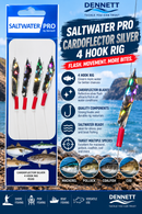 🪝 Saltwater Pro Cardoflector Silver 4 Hook Rigs DENNETT