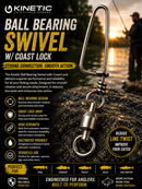 🎣 Kinetic Ball Bearing Swivel with Coast Lock KINETIC