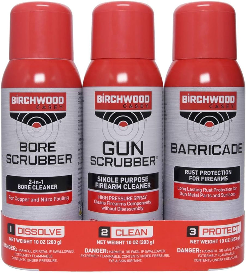 Birchwood Casey 1,2,3 Gun Scrubber, Bore Scrubber & Barricade Cleaning Kit