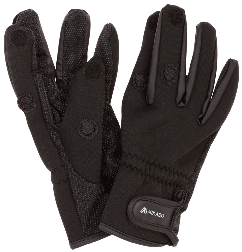Mikado neoprene fishing gloves black