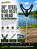 🎣 Dinsmores 30 Inch Steel Rod Rest U Head DINSMORES