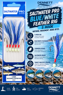 🪝 Saltwater Pro 5 Hook Blue/White Feather Rigs DENNETT