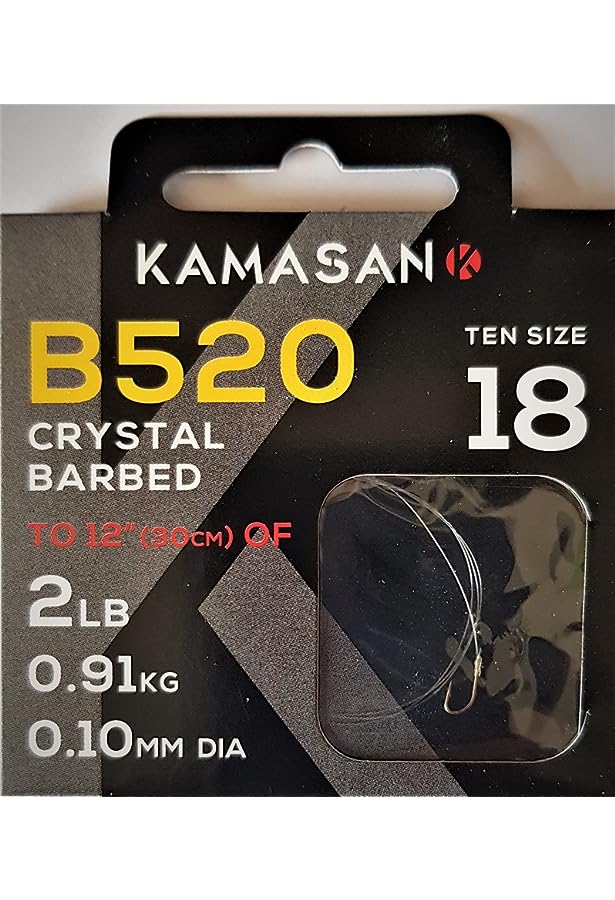 Kamasan B520 Crystal Barbed Hooks to Nylon 30cm