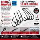 Cox & Rawle Surf & Uptide Extra Hooks forged black nickel sea fishing hooks for surfcasting and uptide fishing. VIVADO
