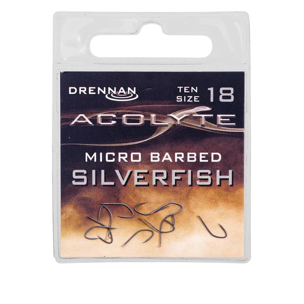 Drennan Acolyte Silverfish Hooks Micro Barbed Spade End DRENNAN