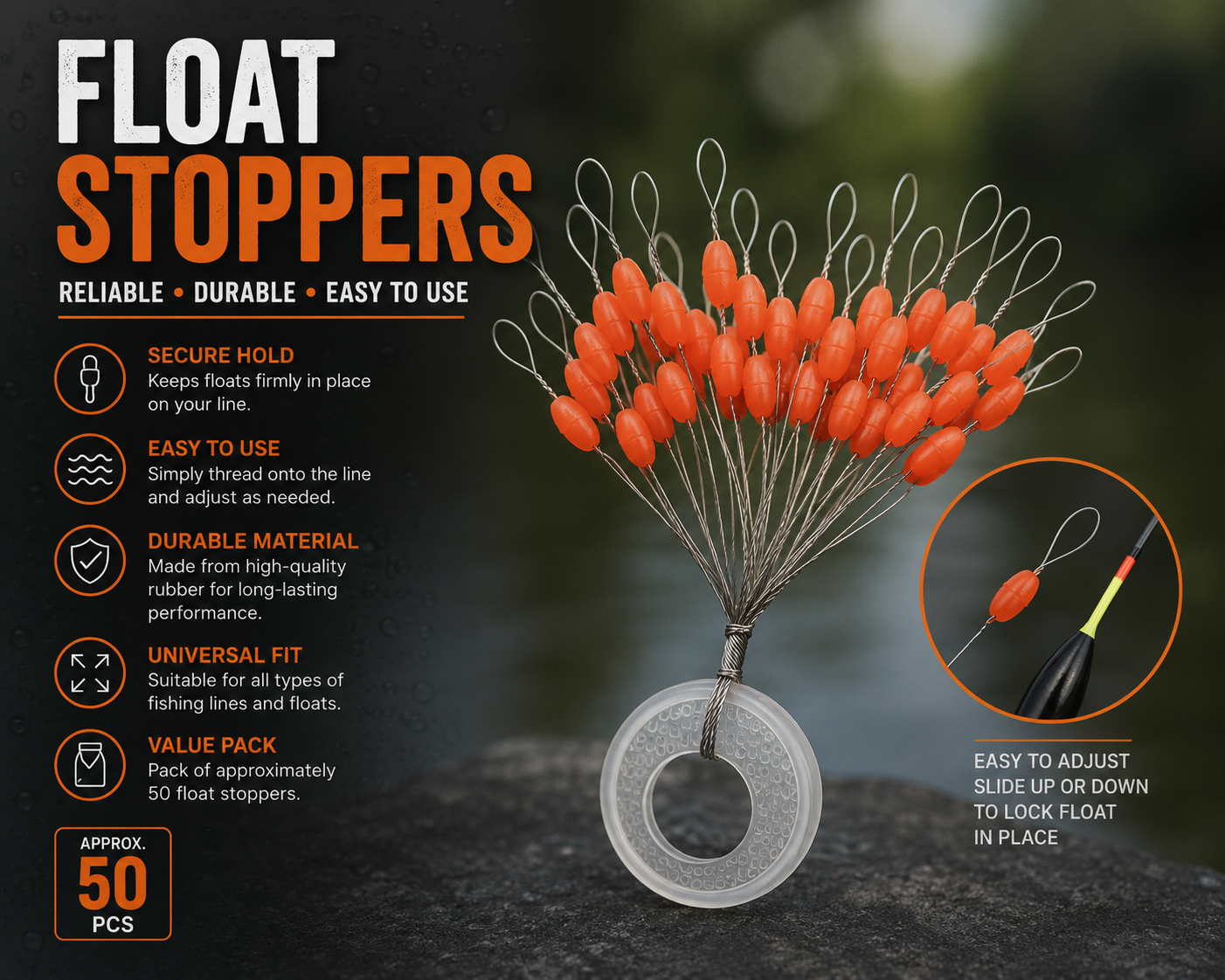 🎣 Float Stoppers 25 pcs/pack | Order Online in Ireland