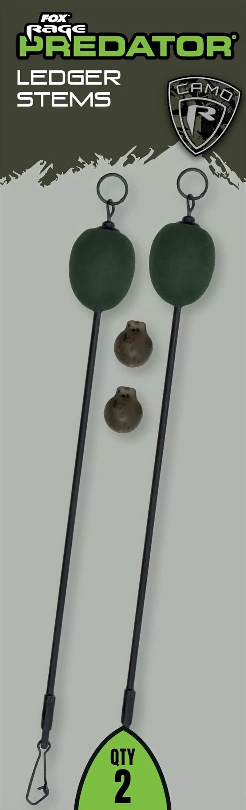 Fox Rage Predator Ledger Stems – 2 pack anti-tangle stems for pike and predator fishing