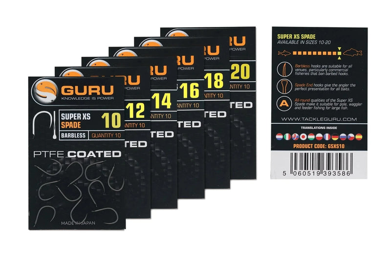Guru Super XS Hooks Barbed Spade End GURU