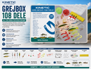 Kinetic Grejbox 108 Pcs complete fishing tackle kit with lures hooks floats sinkers swivels and tackle box