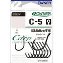Owner C-5 Carp Iseama Straight Eye Hooks Barbed OWNER