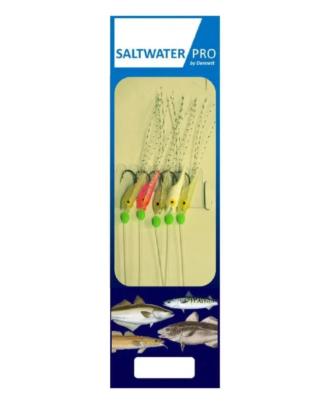 Dennett Saltwater Pro Luminous Shrimp 5 Hook Rigs DENNETT