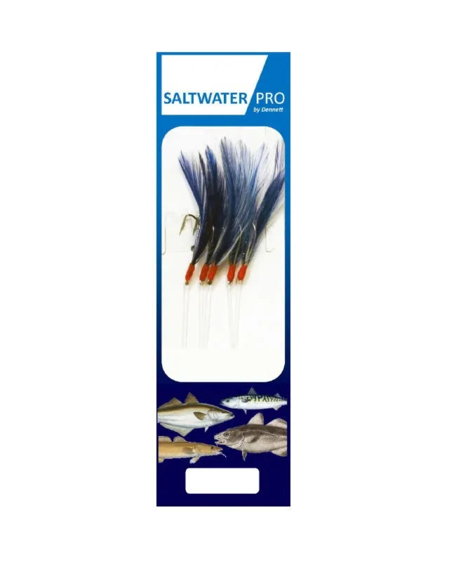 Dennett Saltwater Pro 5 Hook Blue/White Feather Rigs