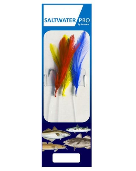 Dennett Saltwater Pro 3 Hook Coloured Feather Rigs 3/0