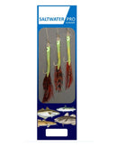 Dennett Saltwater Pro Luminous Eel With Red Feather Rigs Size 3/0 DENNETT