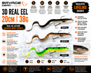 Savage Gear 3D Real Eel 20cm 38g realistic soft eel lure with 4D finish, scent attractant and premium hooks for pike fishing. VIVADO