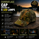 🧢 Camouflage Cap with Built-In 5 LED Lamps DENNETT