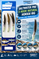 🪝 Dennett Saltwater Pro 3 Hook Natural Hokkai Rigs DENNETT