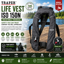 🦺 Traper Life Vest ISO 150N Waistbelt Manual Grey TRAPER