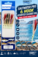 🪝 Saltwater Pro 6 Hook Assorted Slasher Rigs DENNETT