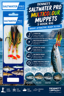 🎣 Dennett Saltwater Pro Multicolour Muppets 3 Hook Rigs DENNETT