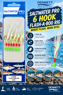 🪝 Saltwater Pro 6 Hook Flash-A-Boo Rigs DENNETT