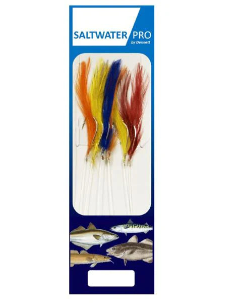 Dennett Saltwater Pro 6 Hook Coloured Feather rigs 3/0