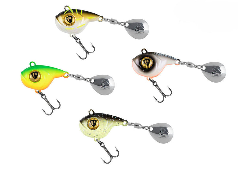 Fox Rage Big Eye Spin Tail 8g – compact predator lure with rotating tail blade and realistic 3D eye