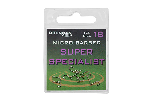 Drennan super specialist micro barbed eyed hooks