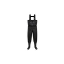 Mikado Chest Waders BLACK BASIC – waterproof PVC waders with integrated boots and adjustable straps