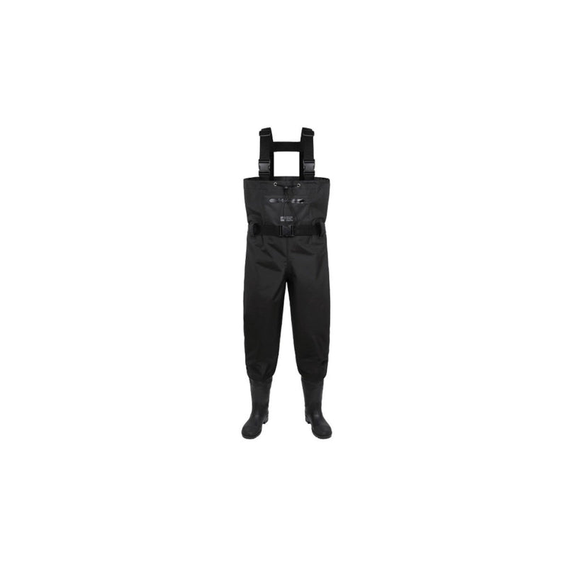 Mikado Chest Waders BLACK BASIC – waterproof PVC waders with integrated boots and adjustable straps