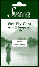 Sharpes of Aberdeen Monofilament Wet Casts 2 Droppers 12ft SHARPES