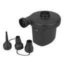 Electric mattress pump 12V 230V with multi-size nozzle tips – compact black portable inflator for camping and airbeds