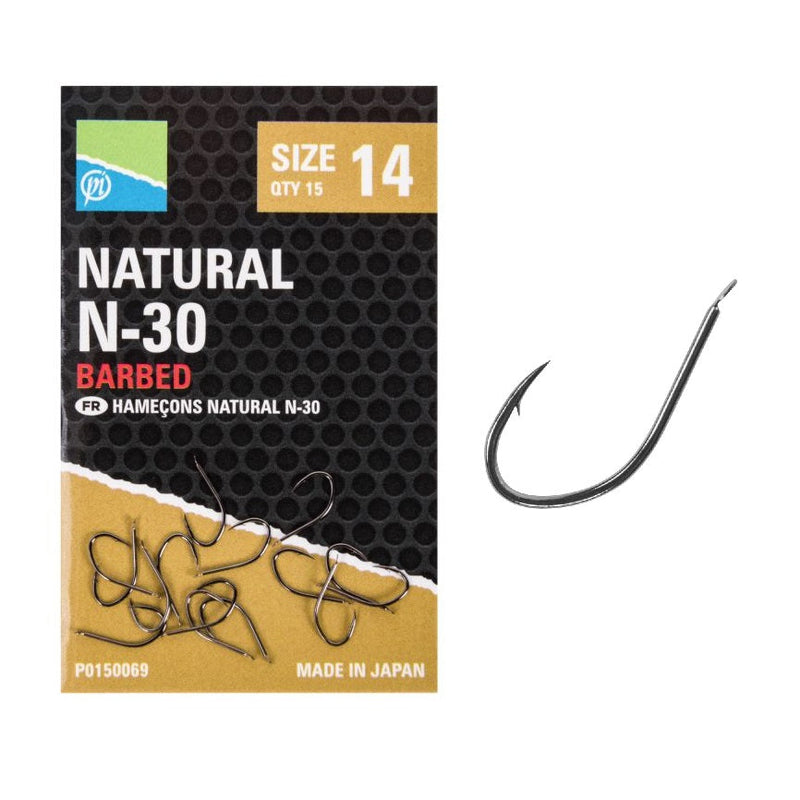 Preston Innovations Natural N-30 Hooks - Spade End PRESTON INNOVATIONS