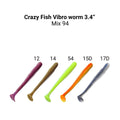 Crazy Fish Vibro Worm Lures 10cm CRAZY FISH