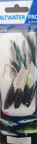 Dennett Saltwater Pro 3 Hook Black Jumbo Hokkai Rigs 7/0 DENNETT