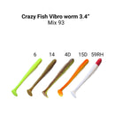 Crazy Fish Vibro worm Lures 85mm CRAZY FISH