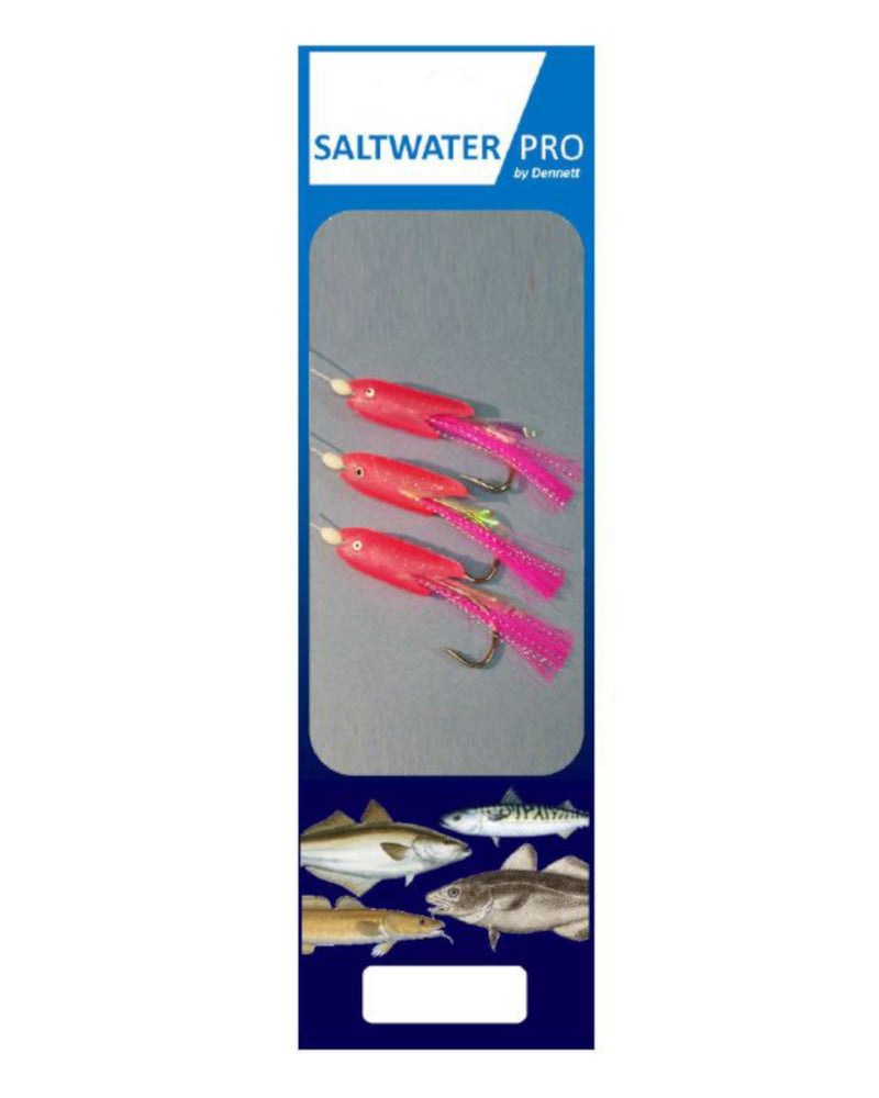 Dennett Saltwater Pro 3 Hook Pink Jumbo Hokkai Rigs